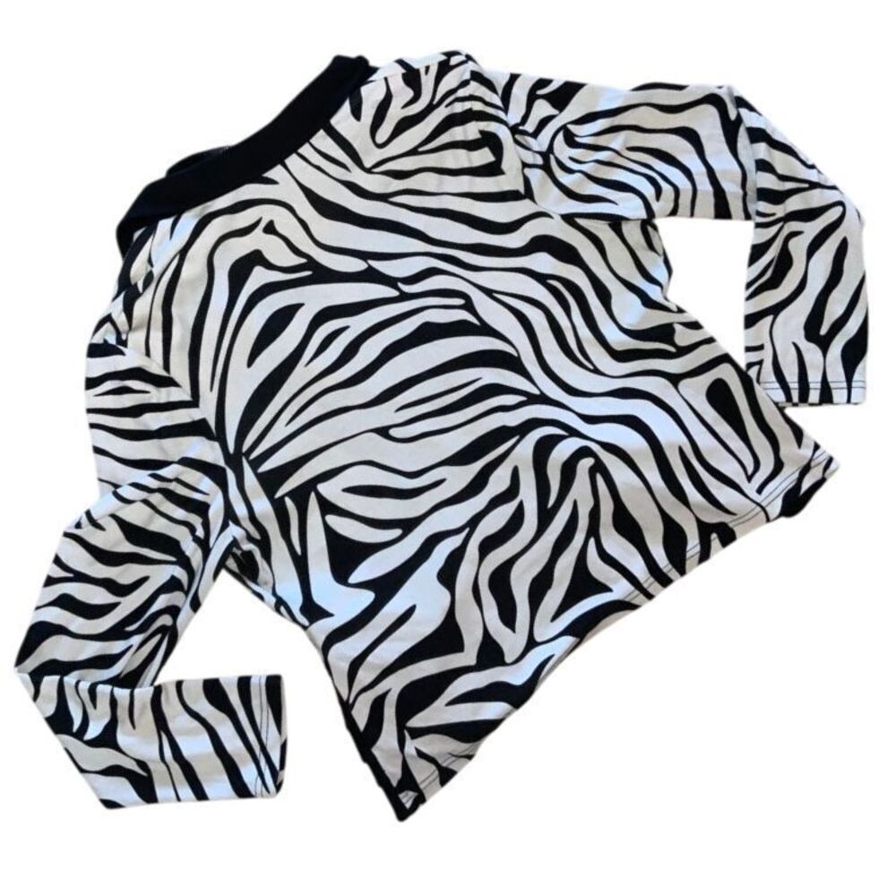 Lily & Taylor Zebra Print Blazer Jacket Rhinestone Belt Detail Size 20 - Picture 2 of 7